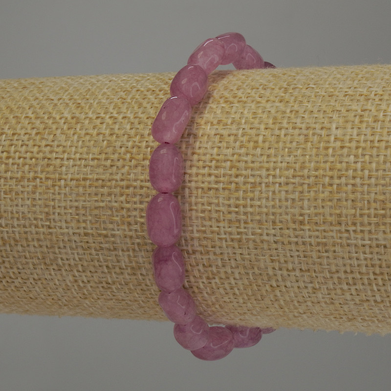 Armband aus poliertem Turmalin, 9 × 6 mm, Länge 18 cm, Stretcharmband
