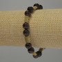 Granatarmband mit glatten Granatkugeln, Durchmesser ca. 8 mm, mit Metall-Einsätzen, Länge 18 cm Stretch-Armband