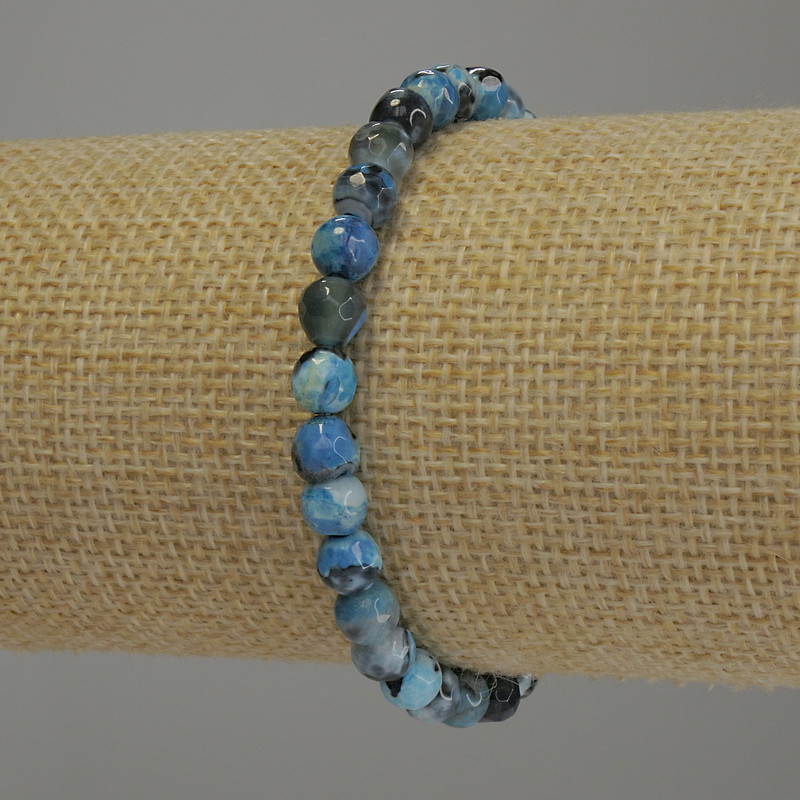 Armband aus facettiertem Achat, Kugeln Ø ca. 6 mm, Länge ca. 18 cm Stretcharmband
