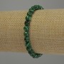 Malachit-Armband, facettierte Kugeln, Durchmesser ca. 6 mm, Länge ca. 18 cm, Elastikband