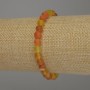 Armband aus orangefarbenem Achat, glatte Kugeln, Durchmesser 6 mm ±, Länge 18 cm, Stretcharmband