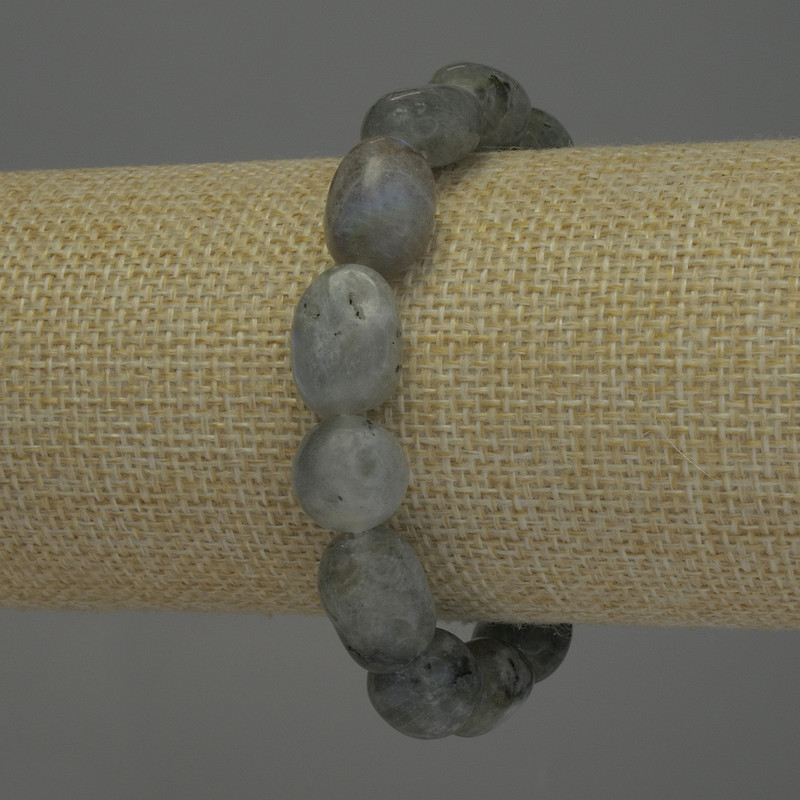 Armband aus Labradorit, facettierte Perlen, Durchmesser 12–15×12 mm, Länge ca. 18 cm, elastisch