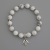 Kaholong-Kugel-Armband, Durchmesser ca. 8 mm, tschechisches Kristall-Rondell 3,5×3 mm, Länge ca. 18 cm, Stretch