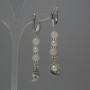 Ohrringe aus Weißquarz – Kugel Ø ca. 6 mm, künstliche Perle Ø ca. 6 mm, Länge ca. 56 mm