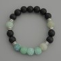 Armband Mix glatte Kugel, Durchmesser ca. 10 mm, mit Metall-Einlagen, Länge 18 cm, Stretchband