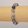 Armband aus Rutilquarz-Haarquarz, glatte Kugeln, Durchmesser ca. 12 mm, Länge ca. 18 cm (Stretch)