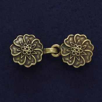 Bronzefarbene Cardigan-Spange, dekorativer Teil Ø ca. 21 mm, Länge ca. 52 mm