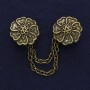 Cardigan-Brosche in Bronzefarben, Durchmesser ca. 21 mm, Kette ca. 9 cm