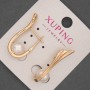 Ohrringe Xuping mit Mallorca-Perle, Durchmesser ca. 8 mm ±, Länge ca. 29 mm ±, 18K-Vergoldung