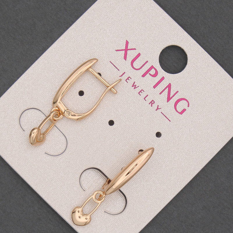 Ohrringe Xuping, Durchmesser 5 mm, Länge ca. 24 mm, Vergoldung 18K