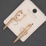 Xuping Ohrringe mit weißen Strasssteinen, Durchmesser ca. 6 mm, Länge ca. 38 mm, 18K-Vergoldung
