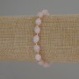 Rosenquarz-Armband, facettierte Körner 8×6 mm, mit 3 mm-Rocailles, Länge 18 cm Stretch-Armband