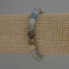 Armband Calcit hellblau, glatte Kugel, Durchmesser 8 mm ±, Länge 18 cm ±, elastisch