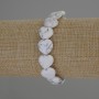 Kaolonit-Armband in Herzform, natürlicher Stein, Durchmesser ca. 12 × 12 mm, Länge ca. 18 cm, elastisch