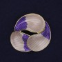 Brosche Akzent Rosa-Violett, goldenes Metall, 44 mm+