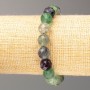 Armband aus Fluorit, Naturstein, facettierte Kugeln, Durchmesser ca. 10 mm, Länge ca. 18 cm (Stretch)