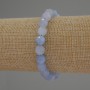Aquamarin-Armband, facettierte Kugeln, Durchmesser ca. 8 mm, Länge 18 cm, Stretcharmband