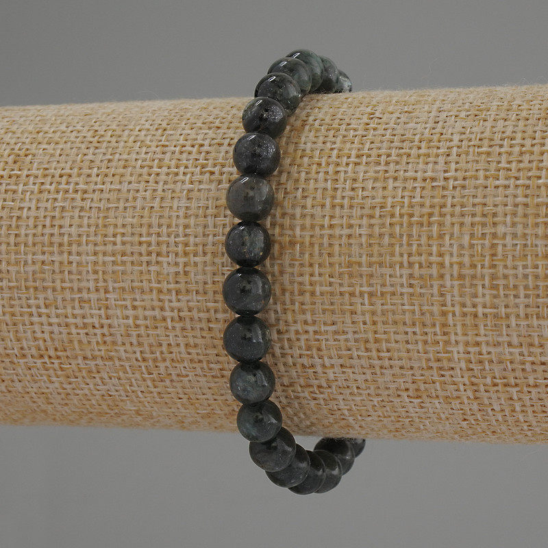 Armband Smaragd-Fuchsit (Muskovit) glatte Kugel, Durchmesser 6,5 mm, Länge 18 cm Stretcharmband