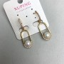 Xuping Ohrringe mit Mallorca-Perle und Strasssteinen, Ø ca. 8 mm, Länge ca. 40 mm, 18K-Vergoldung