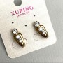 Xuping Ohrringe mit weißen Kristallen 7×18 mm +- 18K-Vergoldung