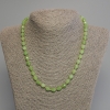 Kette aus Chrysolith Olivin, facettierte Körner, Durchmesser 8×6 mm ±, Seed-Beads 3 mm ±, Länge ca. 45 cm ±, mit Verschluss