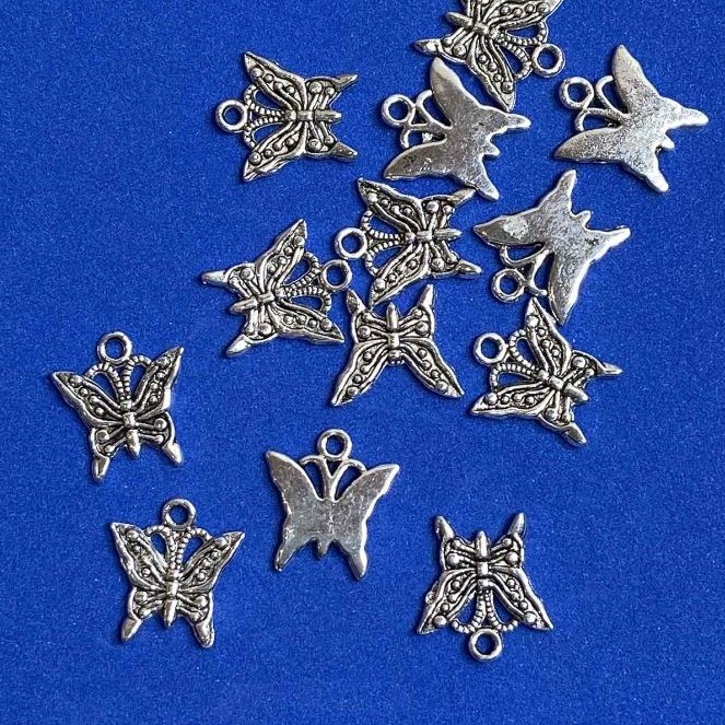 Schmuckzubehör Anhänger Schmetterling 18×16 mm, Verpackung 20 g, ca. 18 Stück