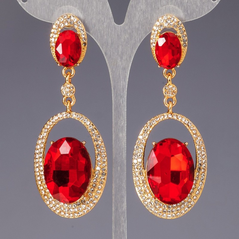 Ohrringe mit Kristallen «Kronleuchter-Ohrringe» «Chandelier-Ohrringe» «Marquise-Schliff»