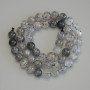 Perlen aus Herkimerquarz – Diamantquarz, glatte Kugeln 8 mm, Länge ca. 40 cm