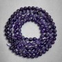 Amethyst-Perlen aus natürlichem Stein, glatte Kugeln, Durchmesser ca. 10 mm, Länge ca. 39 cm, auf Schnur