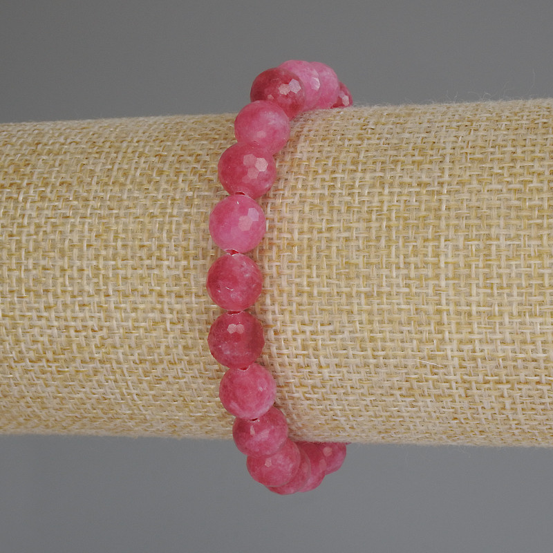 Turmalin-Armband, facettierte Kugeln, Durchmesser ca. 8 mm, Länge ca. 18 cm (Stretch-Armband)