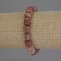 Armband aus Selenit und Sonnenstein, facettierte Würfel, Durchmesser ca. 9 mm, Länge 18 cm Stretch-Armband