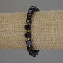 Achat-Armband, facettierte Würfel, Durchmesser ca. 7×7 mm, Glasperlen ca. 3 mm, Länge ca. 18 cm, Stretch-Armband
