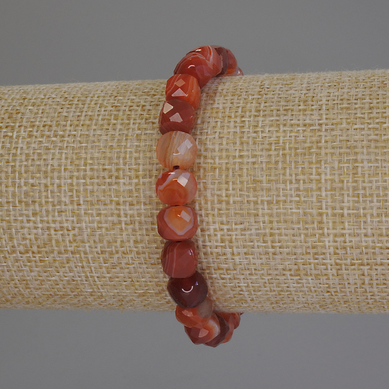 Armband aus facettiertem Achat Würfel, Kantenlänge 5×5 mm, Länge 18 cm+- Stretch