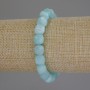 Aquamarin-Armband, facettierte Würfel, Durchmesser ca. 8,5 mm, Länge ca. 18 cm, Stretcharmband