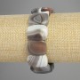 Armband Botswanaachat – Naturstein, abgerundete Glieder, Durchmesser 20×14 mm ±, Länge 18 cm ±, Elastische Basis