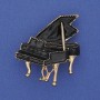 Brosche Klavier schwarz Emaille goldfarbenes Metall 36×30 mm+