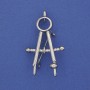Brosche Zirkel silberfarbenes Metall 41×24 mm+