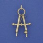 Brosche Zirkel – goldfarbenes Metall 41×24 mm+