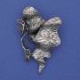 Brosche »Akzent« mit grauen Strasssteinen, silberfarbenes Metall 50×30 mm+