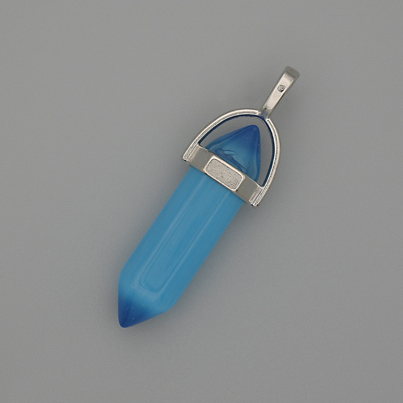 Anhänger Katzenauge, sechseckiger Kristall, 8×31×41 mm+
