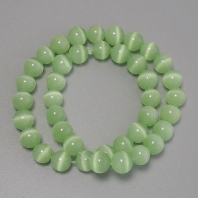 Katzenauge-Perlen grün (Salatgrün) 10 mm
