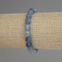 Aquamarin-Armband, facettierte Kugeln 8 mm, Länge ca. 18 cm, Stretch-Armband