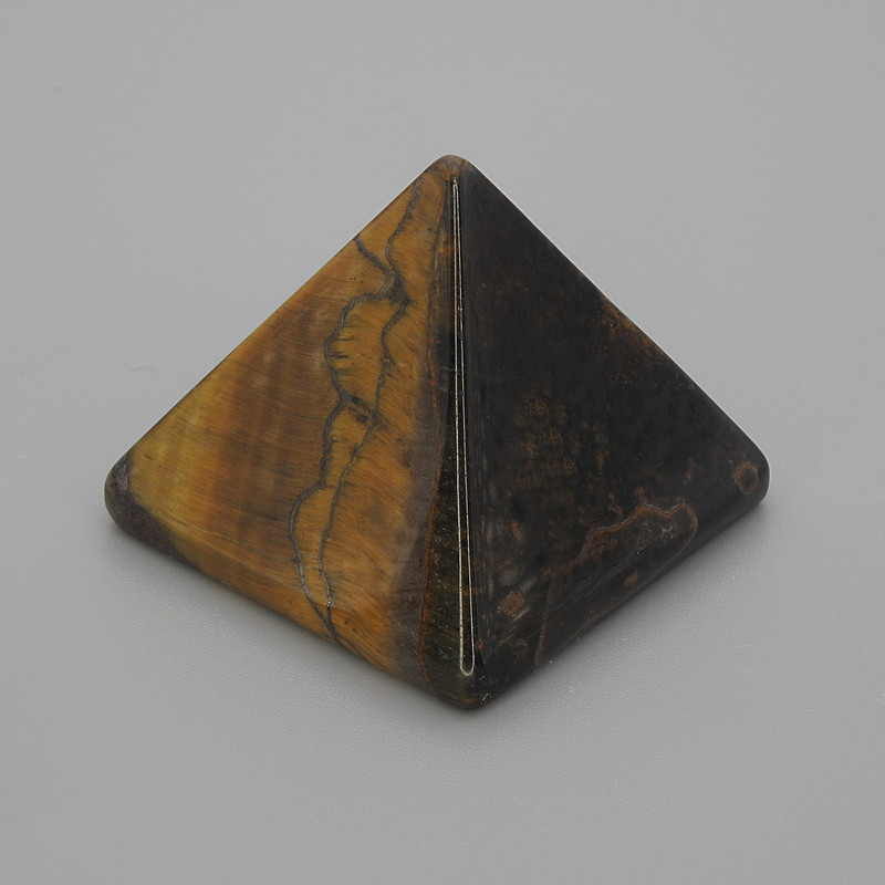 Pyramide Souvenir aus Naturstein Tigerauge, Länge 30x30 mm, Breite 25 mm ±