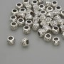 Silberne Einlegeperle, Metallfarbe Silber, Durchmesser 6×4 mm ± Loch ca. 3 mm ± Verpackung 20 g (~45 St.)