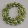 Jadeit-Perlen in facettierter Körnerform, Durchmesser 8×6,5 mm, Seed-Beads 3 mm, auf Schnur, Länge ca. 38 cm+