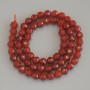 Karneol-Facettierte Perlen, Durchmesser 6 mm ±, auf Schnur, Länge 37 cm+