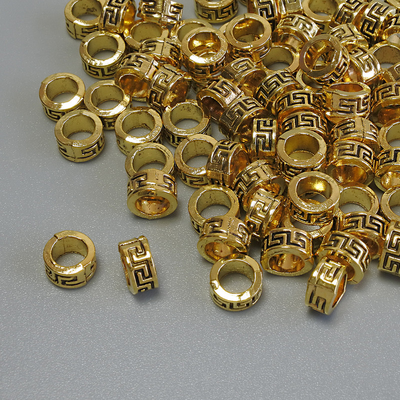 Goldfarbener Perleinsatz, Maße ca. 5,5×3 mm, Loch Ø ca. 4 mm, Verpackung ca. 20 g (ca. 80 Stück)