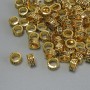 Goldfarbener Perleinsatz, Maße ca. 5,5×3 mm, Loch Ø ca. 4 mm, Verpackung ca. 20 g (ca. 80 Stück)