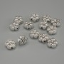 Perleinsatz 'Blume' silberfarbener Metallton, Durchmesser 10×4,5 mm, Loch Ø ca. 2 mm, Verpackung 20 g (~13 Stück)