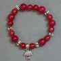 Turmalin-Armband, glatte Kugeln 8 mm ± 10 mm ±, mit Metall-Einsätzen, Länge 18 cm ±, elastisch